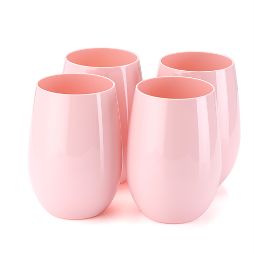 粉色塑料紅酒杯